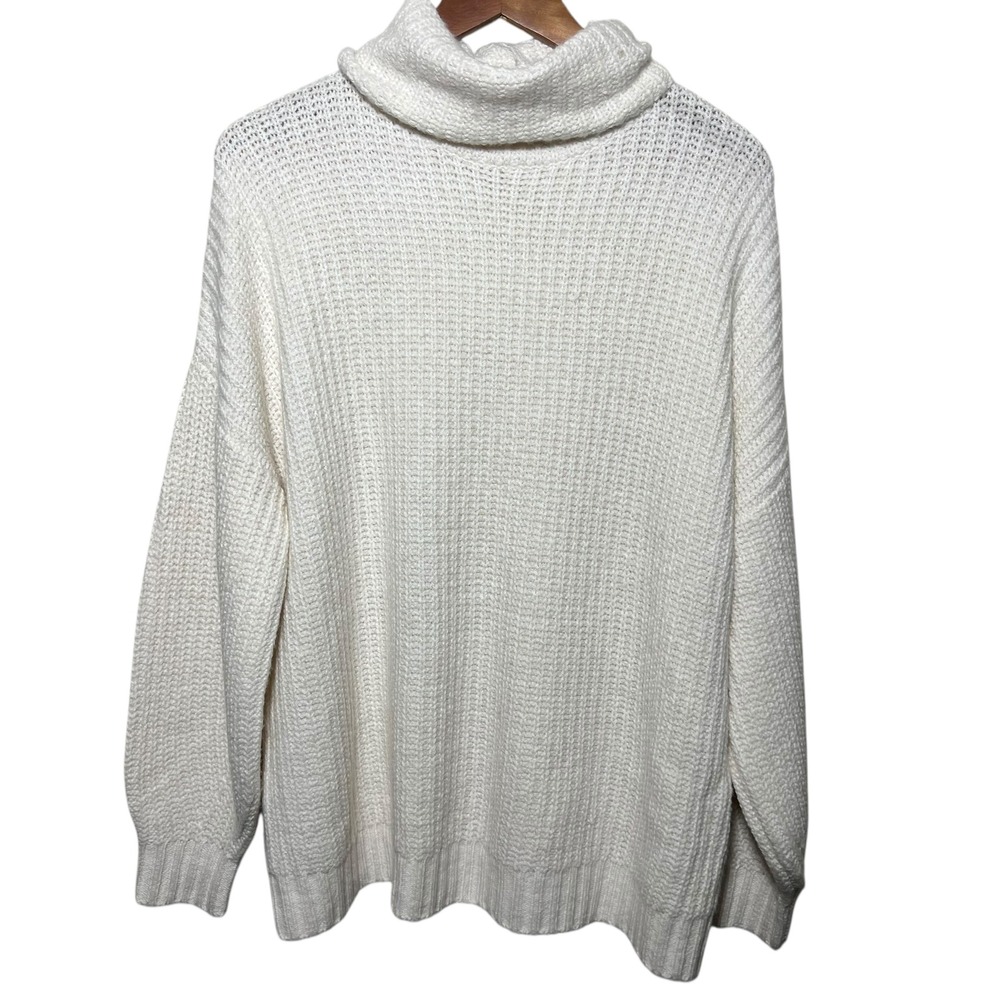 Splendid x CellaJane Wool Blend Turtleneck Sweater Cream Small Chunky Knit‎